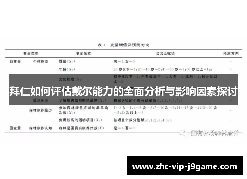 拜仁如何评估戴尔能力的全面分析与影响因素探讨